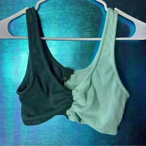 Wild Fable teal crop top, size M